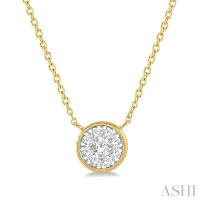 Round Shape Bezel Set Lovebright Essential Diamond Pendant
