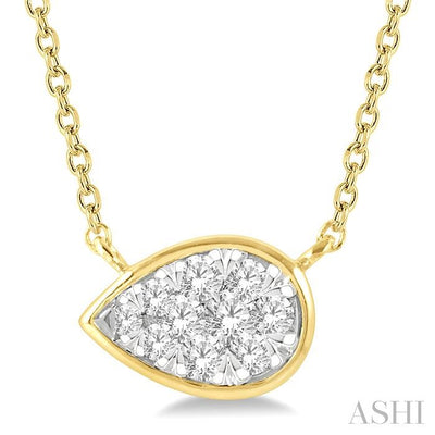 Pear Shape East-West Lovebright Essential Diamond Pendant
