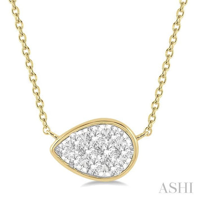 Pear Shape East-West Lovebright Essential Diamond Pendant