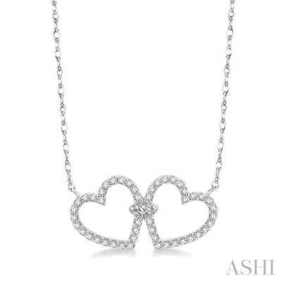 Twin Heart Shape Diamond Necklace