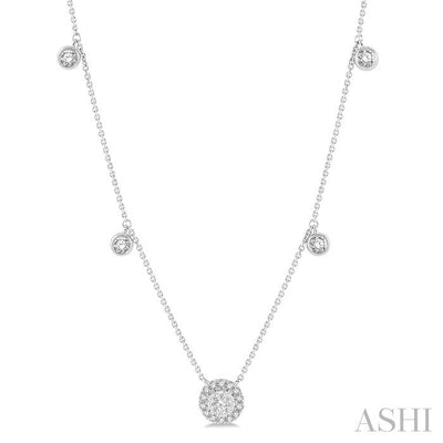 Halo Lovebright Diamond Station Necklace