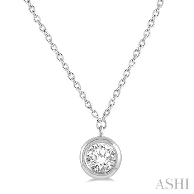 Round Shape Bezel Set Diamond Pendant