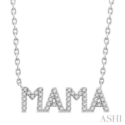 Block 'MAMA' Diamond Name Necklace