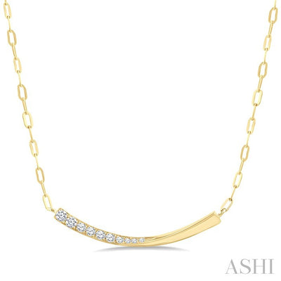 Paperclip Bar Diamond Smile Necklace
