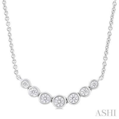 Bezel Set Graduated Diamond Smile Necklace