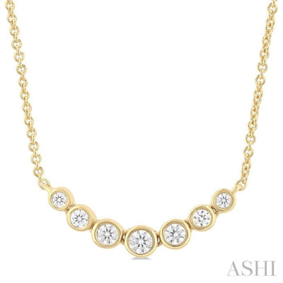 Bezel Set Graduated Diamond Smile Necklace