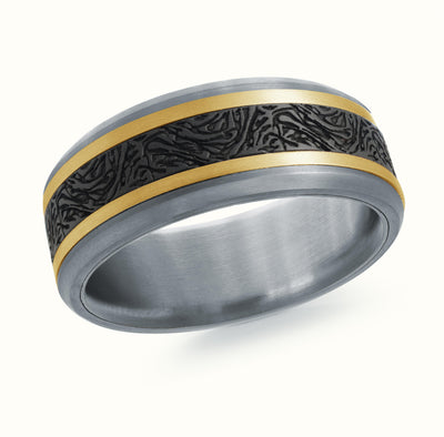 Men's Tantalum & Carbon Fiber Wedding Ring