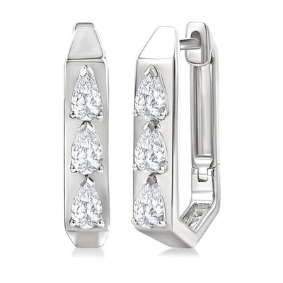 Geometric Diamond Hoop Earrings