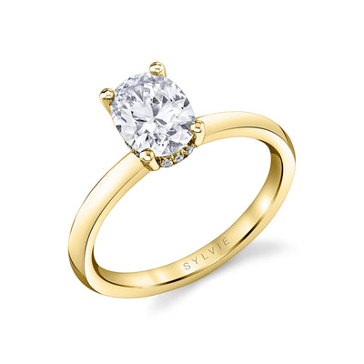 Oval Diamond Hidden Halo Engagement Ring