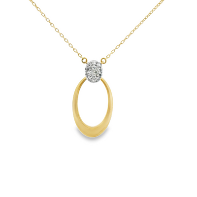 Oval Drop Diamond Necklace
