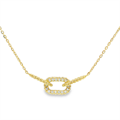 Diamond Link Bar Necklace