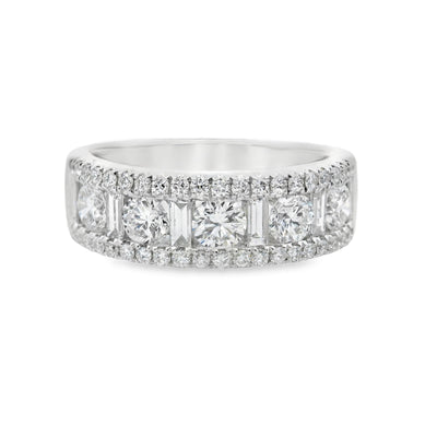 Baguette & Round Diamond Fashion Ring