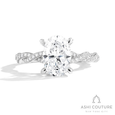 Couture Diamond Twisted Oval Semi-Mount Engagement Ring
