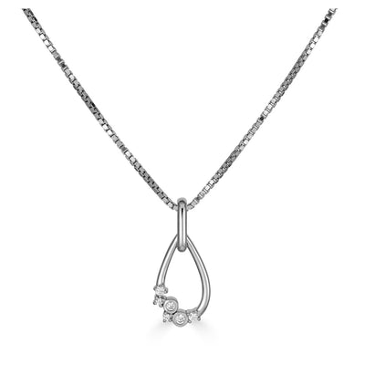 Sterling Silver White Sapphire Teardrop Pendant