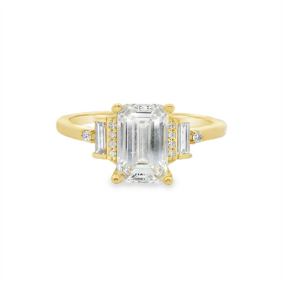 Emerald-cut Diamond Engagement Ring