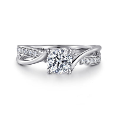 Round Diamond Twisted Engagement Ring
