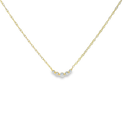 Mini Diamond Curved Bar Necklace