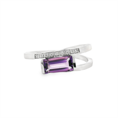 Amethyst & Diamond Fashion Ring