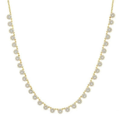 Diamond Cluster Station Necklace