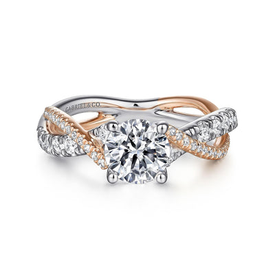 Round Diamond Hidden Halo Engagement Ring