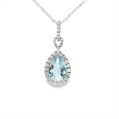 Aquamarine & Diamond Pendant