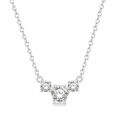 Diamond Three Stone Necklace