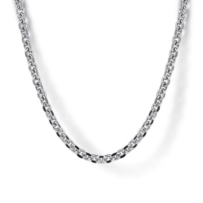 22" Sterling Silver Solid Link Chain