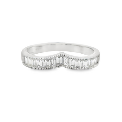 Chevron Diamond Wedding Ring