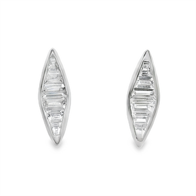 Trapezoid Diamond Stud Earrings