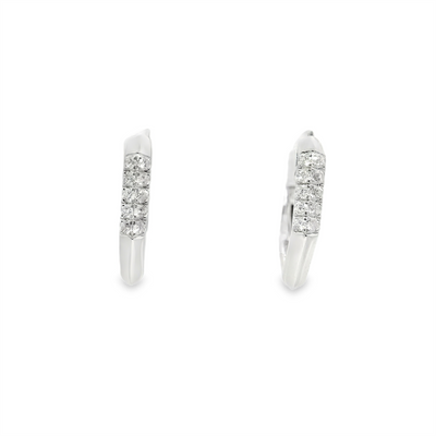 Geometric Diamond Huggie Hoop Earrings