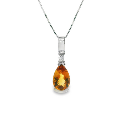Citrine & Diamond Pendant
