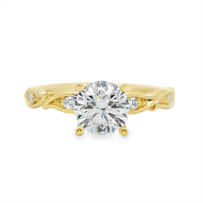 Round Diamond Accented Engagement Ring
