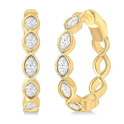 Diamond Bezel Hoop Earrings