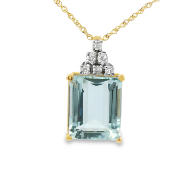 Aquamarine & Diamond Pendant