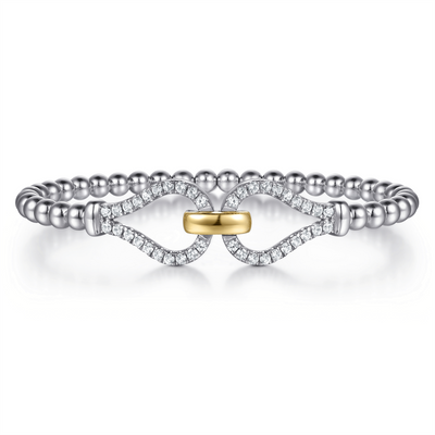 Bujukan Sterling Silver & 14k Yellow Bangle Bracelet