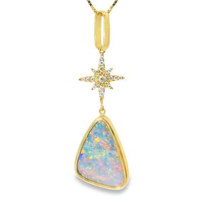Australian Opal & Diamond Pendant