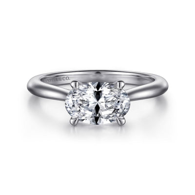 Oval Diamond East-West Solitaire Engagement Ring