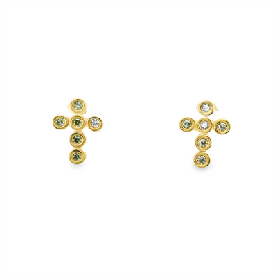 Petite Diamond Cross Stud Earrings