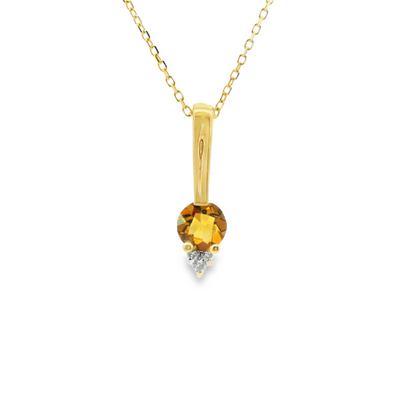Citrine & Diamond Pendant