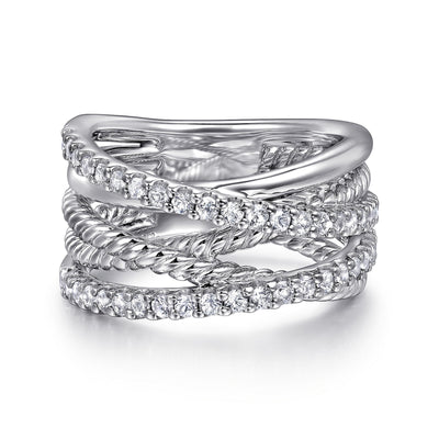 Sterling Silver White Sapphire Fashion Ring