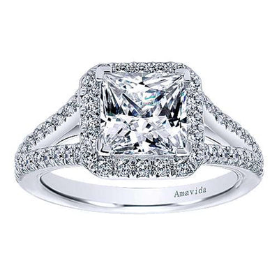 Princess-cut Diamond Halo Engagement Ring