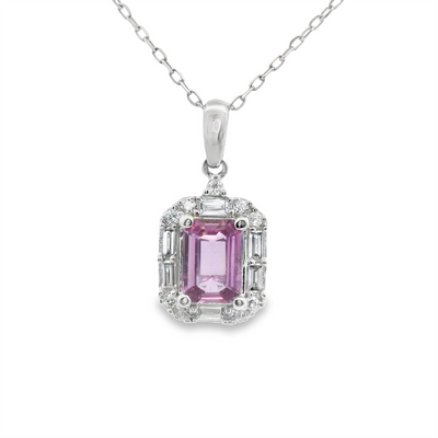 Pink Sapphire & Diamond Pendant