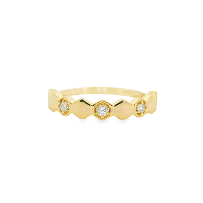 Honeycomb Diamond Stackable Ring