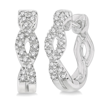 Diamond Twist Huggie Hoop Earrings