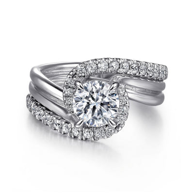 Round Diamond Bypass Engagement Ring