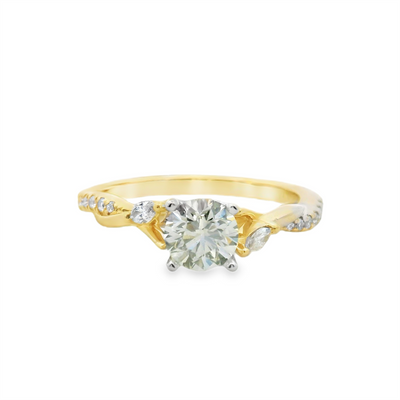 Round Diamond Twist Engagement Ring