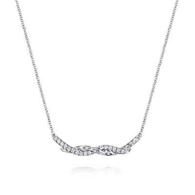 Sterling Silver White Sapphire Bar Necklace