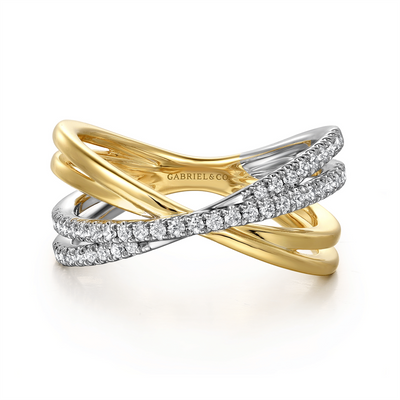 Diamond Crossover Fashion Ring