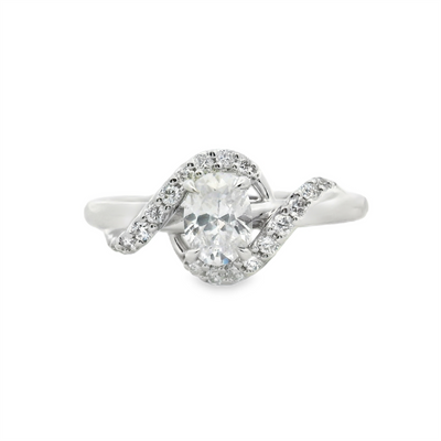 Oval Diamond Twist Engagement Ring