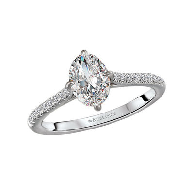 Oval Diamond Hidden Halo Engagement Ring
